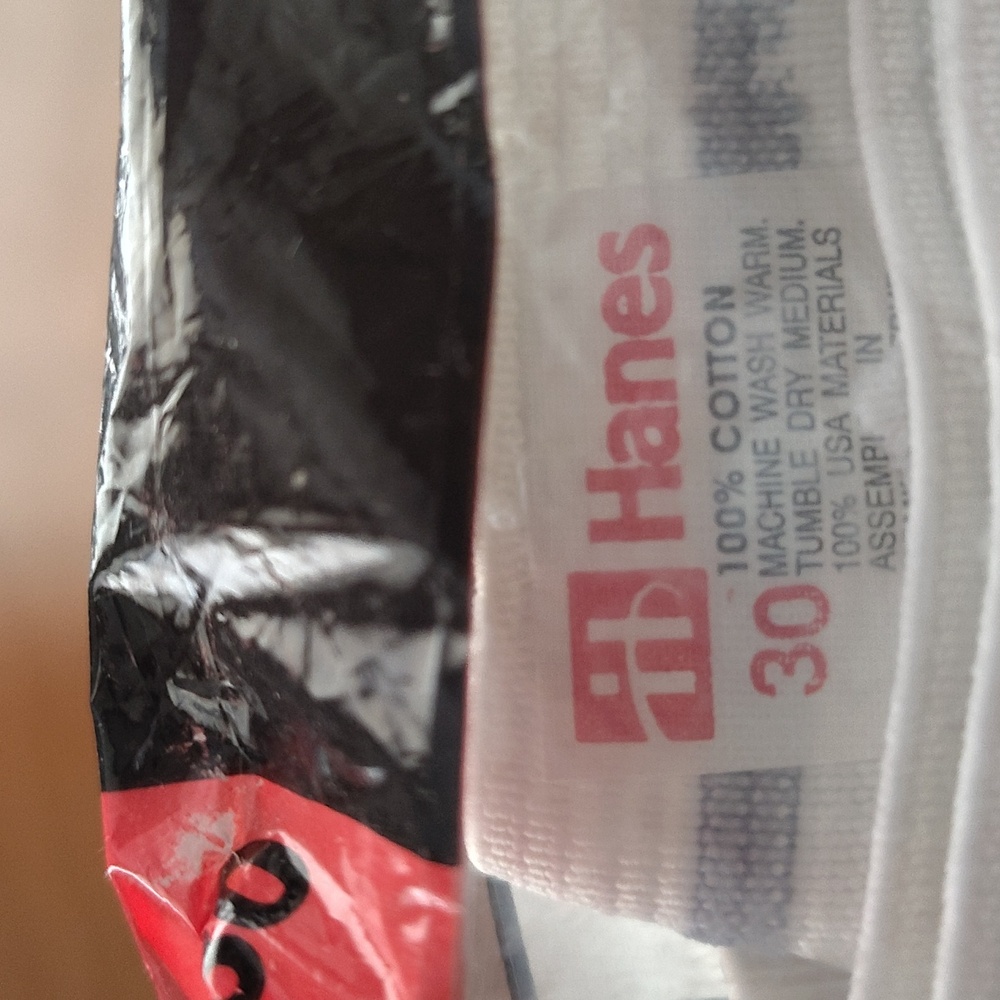 Vintage 1989 HANES 3 Pack of Mens White Briefs Underwear Preshrunk Size 30 - Picture 6 of 6